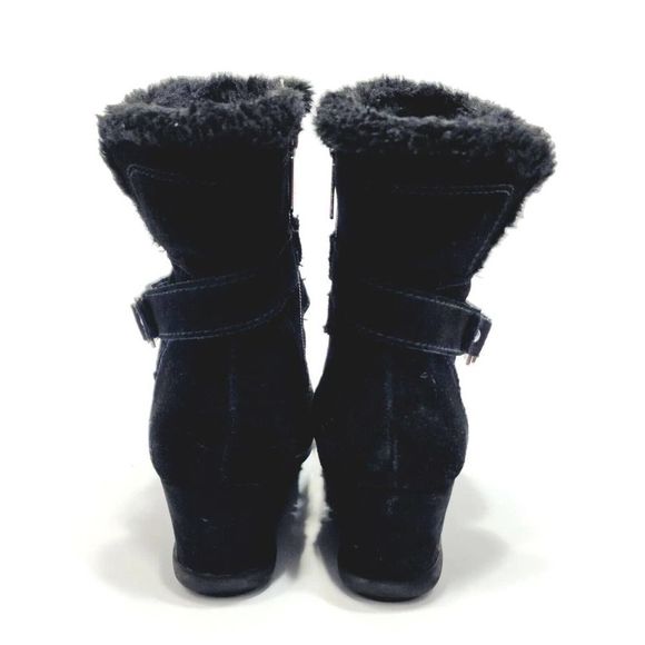 Anne Klein AK Sport Akincaged Black Wedge Heel Zip Up Ankle Booties Sz 8.5 Boots - Picture 6 of 7